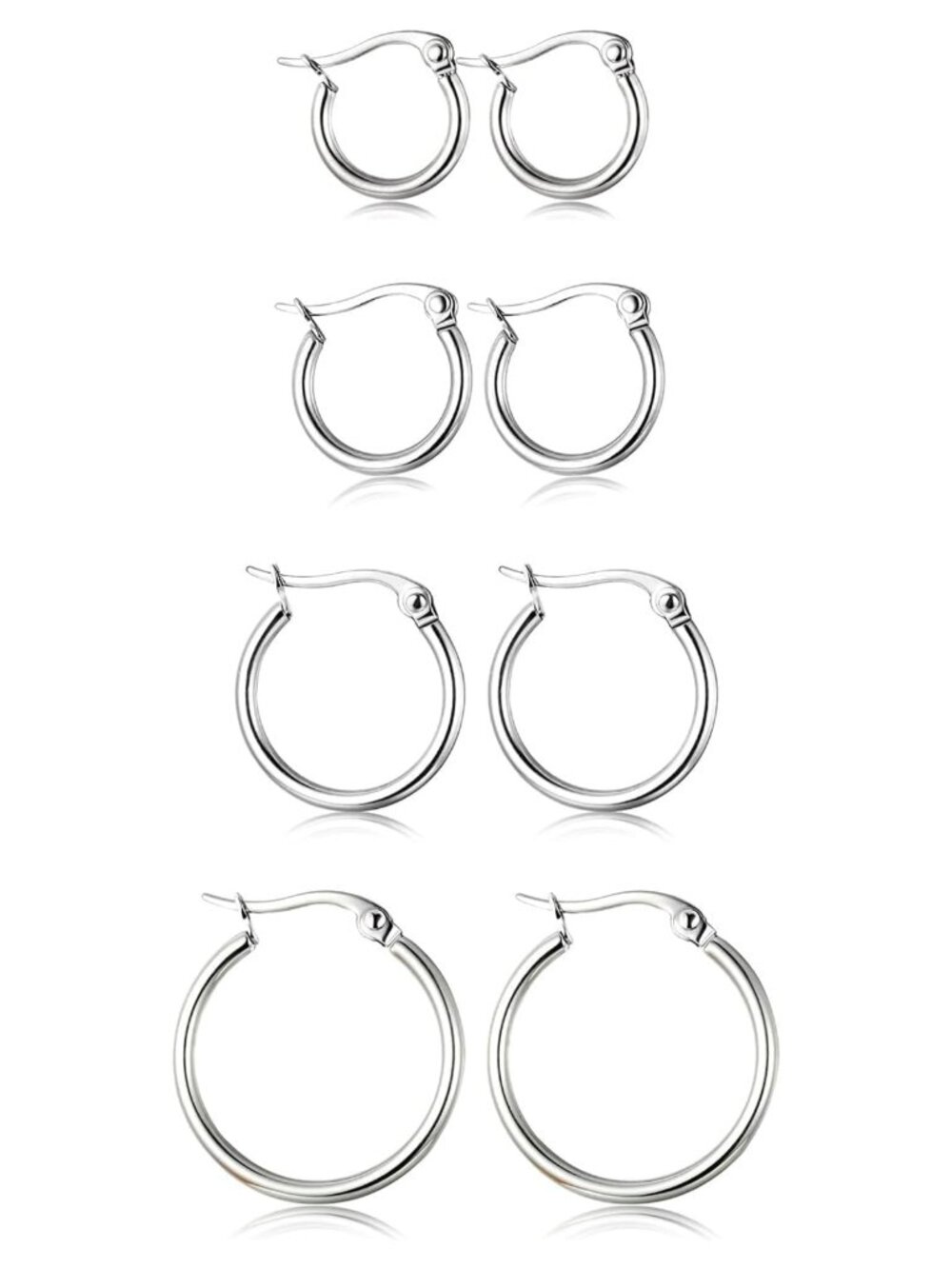 Stainless Steel Hoop Earrings Set Huggie Small Hoops for Women